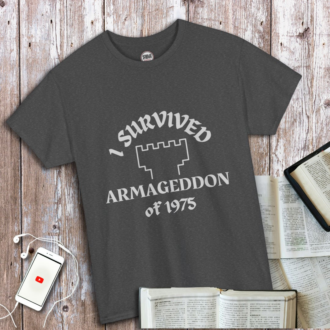 I Survived Armageddon of 1975 Ex JW Cult Survivor T Shirt, Apostate Pride Tee