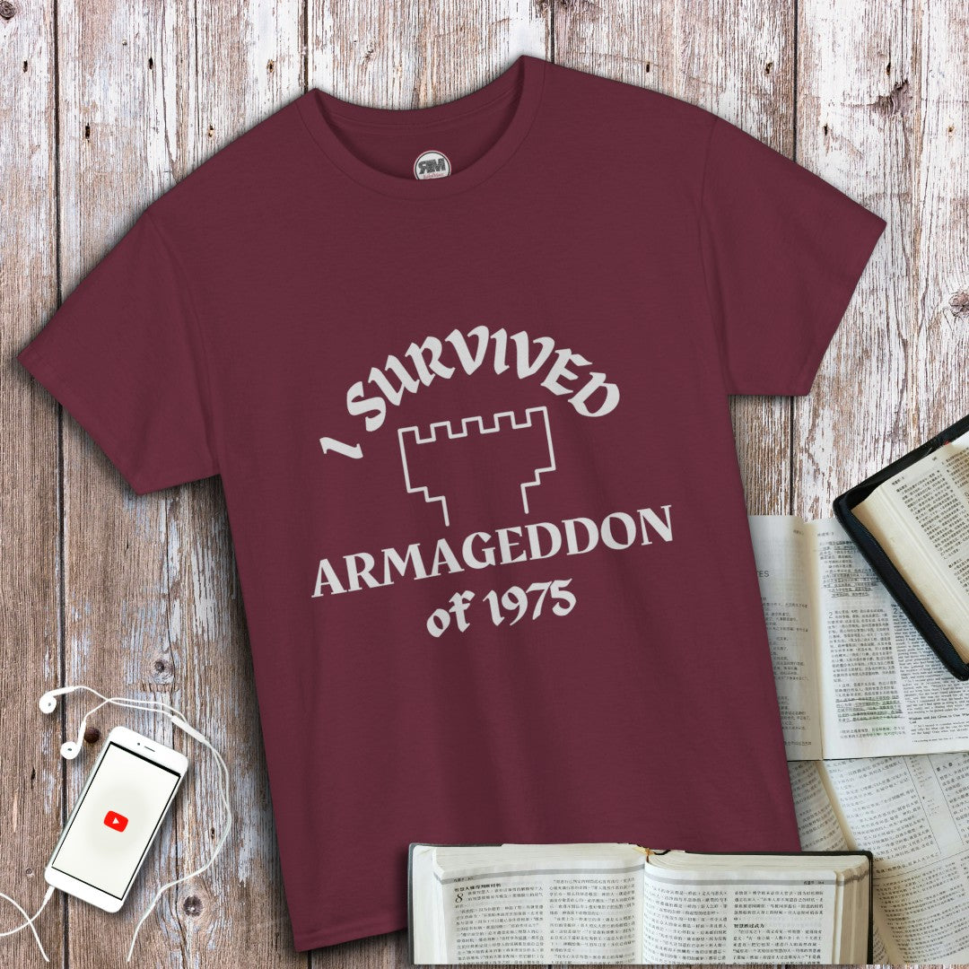 I Survived Armageddon of 1975 Ex JW Cult Survivor T Shirt, Apostate Pride Tee
