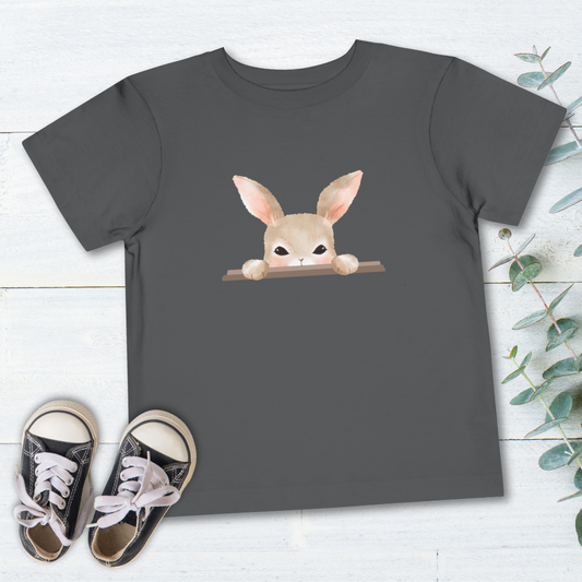 Peeking Bunny Toddler T Shirt, Cute Easter Rabbit Toddler Tee