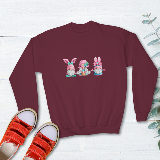 Happy Easter Pastel Gnomes In Bunny Ears Sweatshirt, Cute Spring Gnome Top for Kids