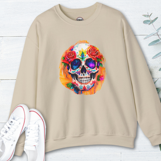 Sugar Skull Día de los Muertos Sweatshirt – Gothic Calavera Pullover