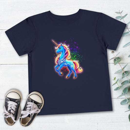 Rainbow Blue Unicorn Kids Shirt, Colorful Unicorn T Shirt for Children