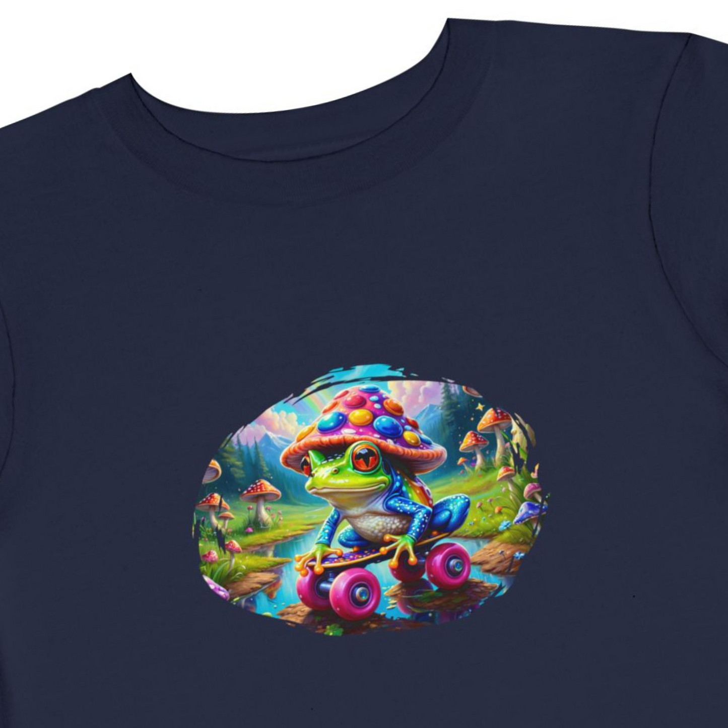 Linda camiseta gráfica para niños con rana patinadora Ropa para niños