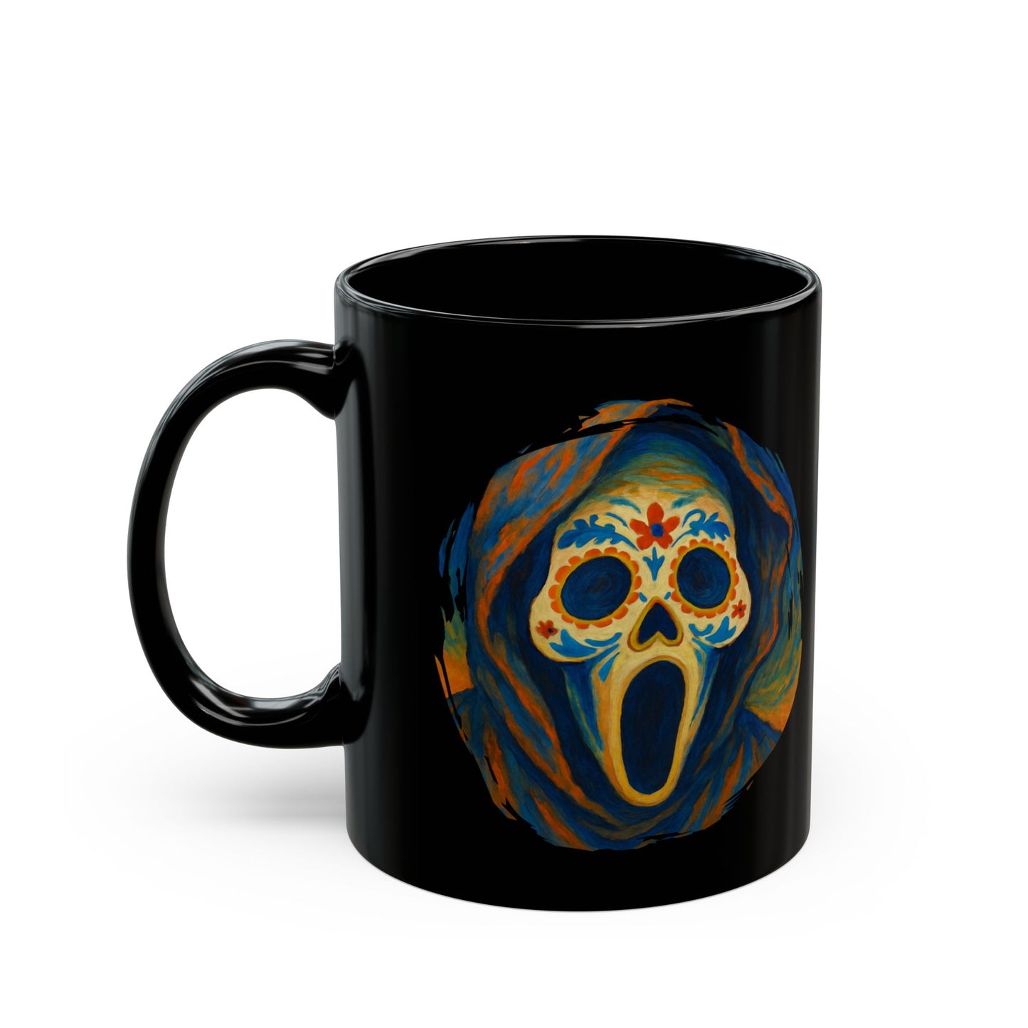 Spooky Sugar Skull Mug | Horrorcore Day of the Dead Coffee Cup Black or White