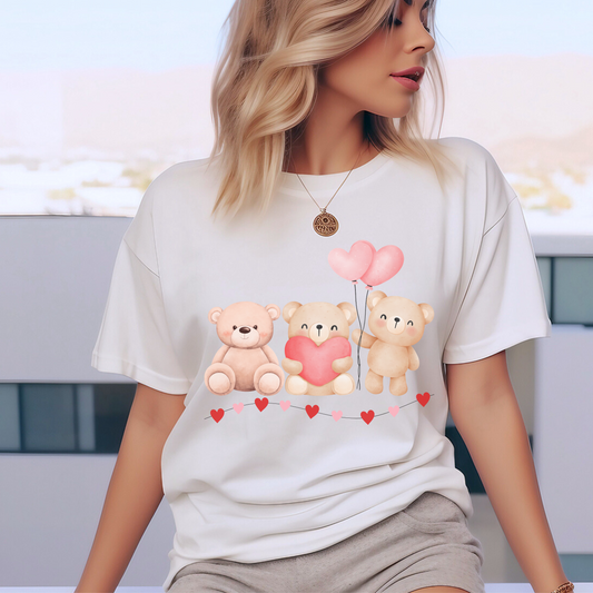 Teddy Bear Valentines Day T Shirt, Cute Love Plush Tee